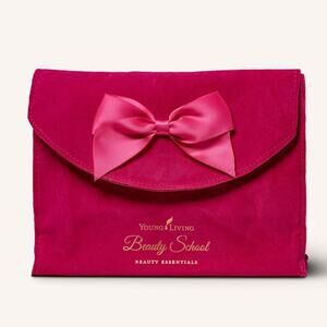 Young Living Beauty School Limited Edition pink velour cosmetic bag